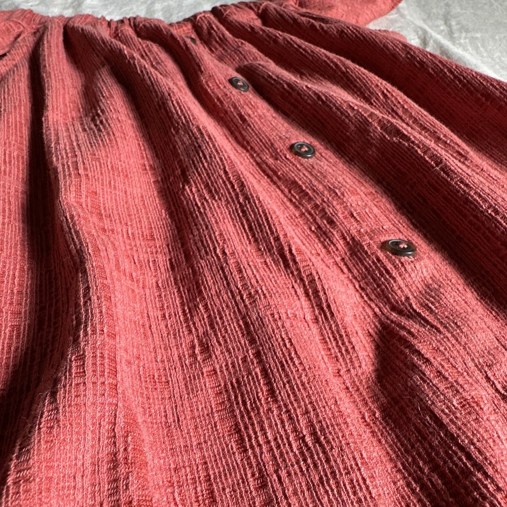 Madewell Texture & Thread Off Shoulder Mini Dress XXS Spiced Rose - Picture 2 of 6